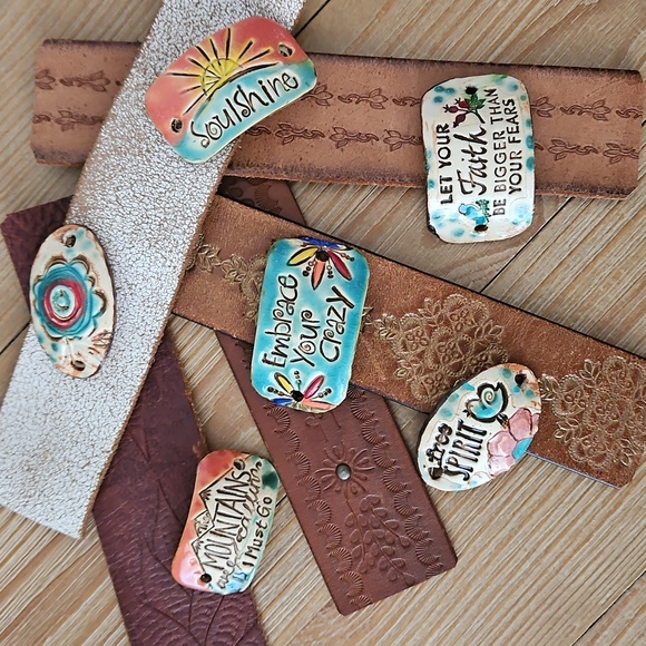 🌻Leather Straps 7" Repurposed Quality Leather Belts/handbags Hand Cut To Order - Picture 2 of 8